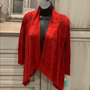 NWT girls copper key red knit shimmer sweater sz S